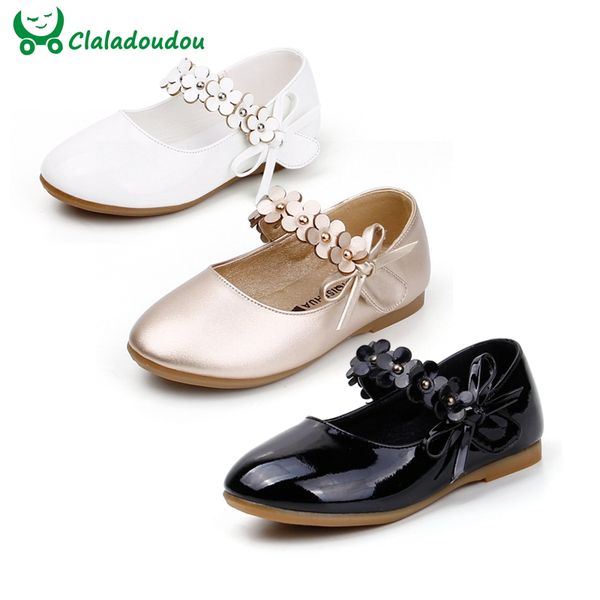 

girls white dress shoes models flower princess shoes pu leather korean students 3 color baby party for children q601, Black;grey