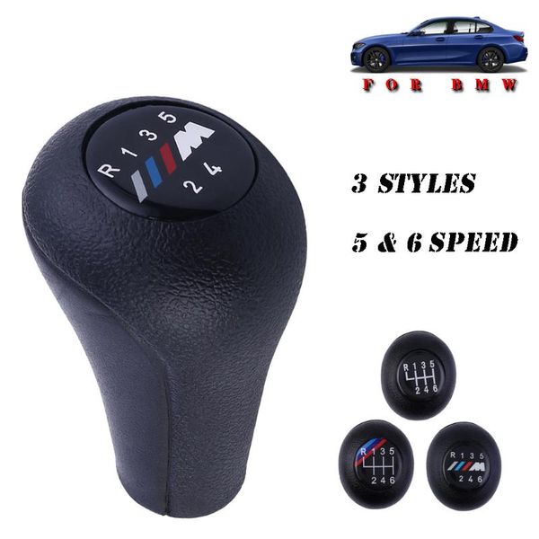

черная кожа + abs ручка переключения передач shifter левер 5/6 скорость для 1 3 5 6 series e30 e32 e34 e36 e38 ручка переключения передач #