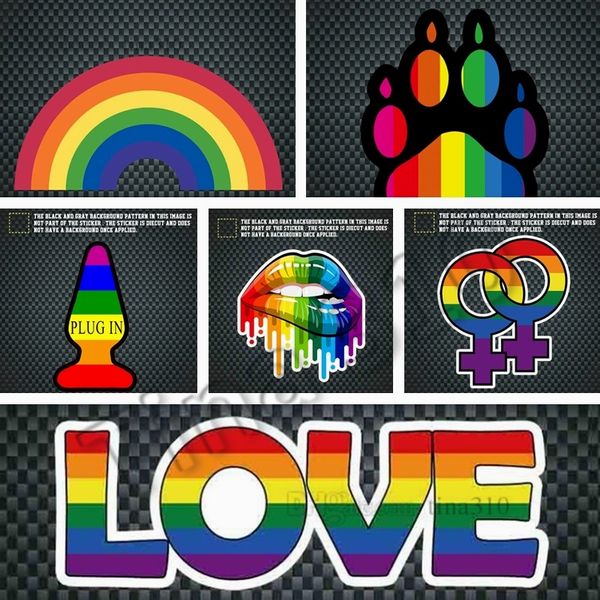 

window stickers rainbow gay sticker pride rainbow heart sticker/ bear paw /rainbow hand night reflective car decorative stickers 4742