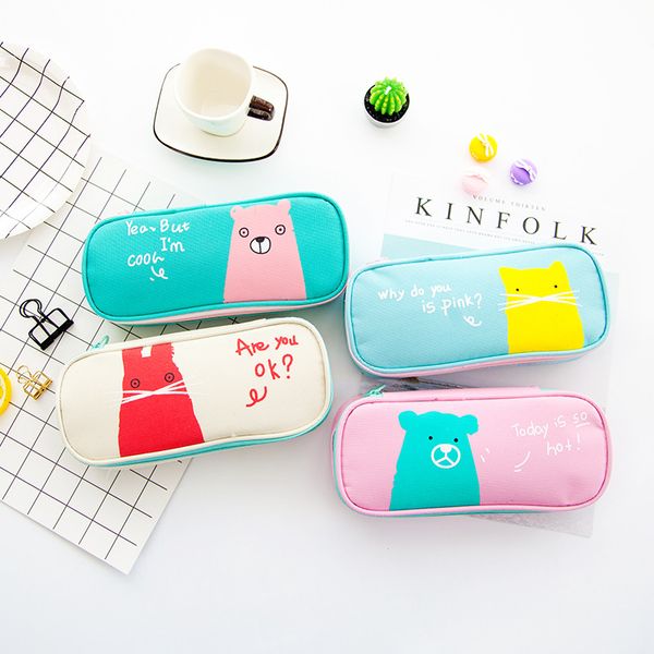 

korea's new creative stationery bag cartoon cute small animal pen bag multi-purpose stationery box
