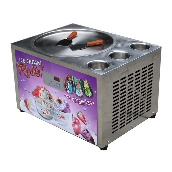 

kolice table45cm ice pan+3 tanks roll ice cream machine fried ice cream machine w auto defrost,pcb of samrt ai temp.controller