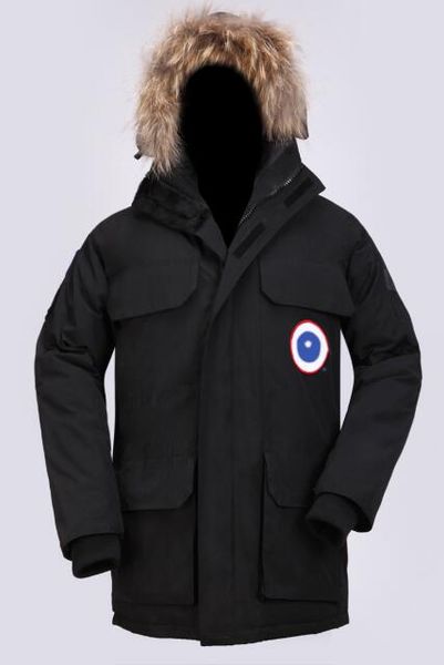 

mens cotton coat brand canada down jacket brand mens goose down jacket new outdoor windproof jacket thick velvet coat trend men warm coats, Black