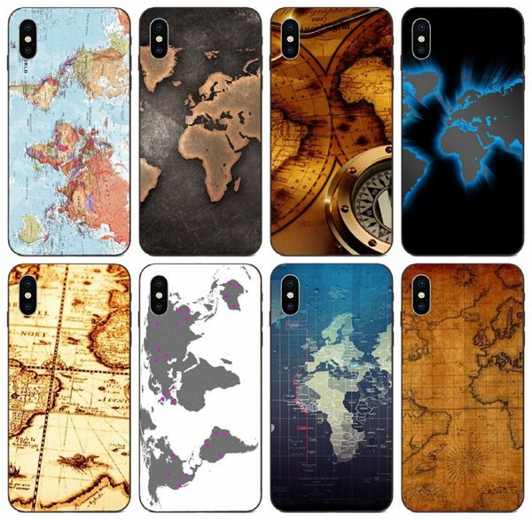 

[tongtrade] retro antique world map art fashion case for iphone 11 pro max x xs 8 7 6s 6 5s 5 galaxy a5 huawei p9 plus lg k4 silicone case
