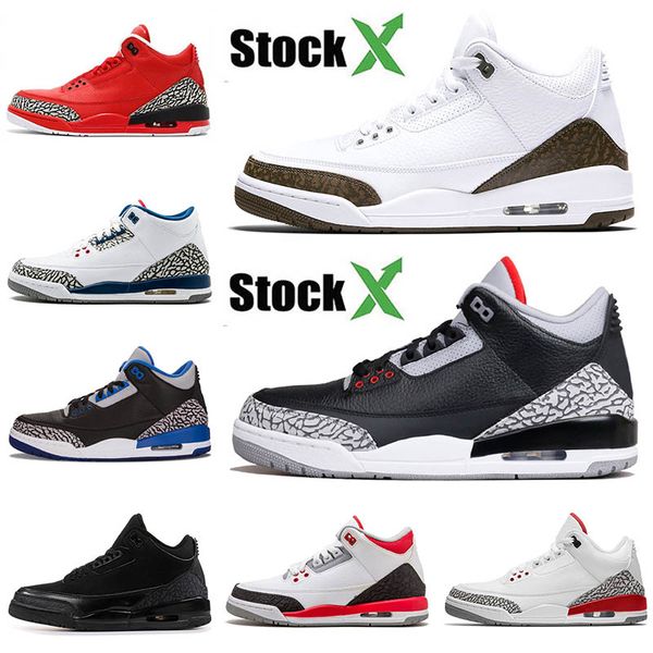 

mens trainers basketball shoes 3s iii mocha black cement katrina international flight fire red ture blue pure white unc utdoor sports shoe, White;red