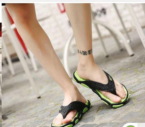 

flip flops men sandals shoes for casual walking beach slides eva massage slippers designer flats male summer mens shoes, Black