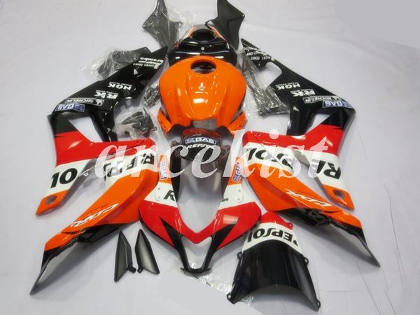

4 gifts new abs full fairings kits fit for honda cbr600rr f5 2007 2008 07 08 bodywork set orange red