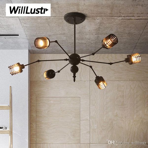 

nordic creative iron cage pendant lamp suspension light design spider lighting l restaurant cafe bar rust black white