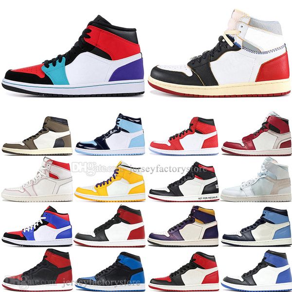 

1 og travis scotts unc spiderman lakers mens basketball shoes 1s 3 banned bred toe men sports designer sneakers trainers