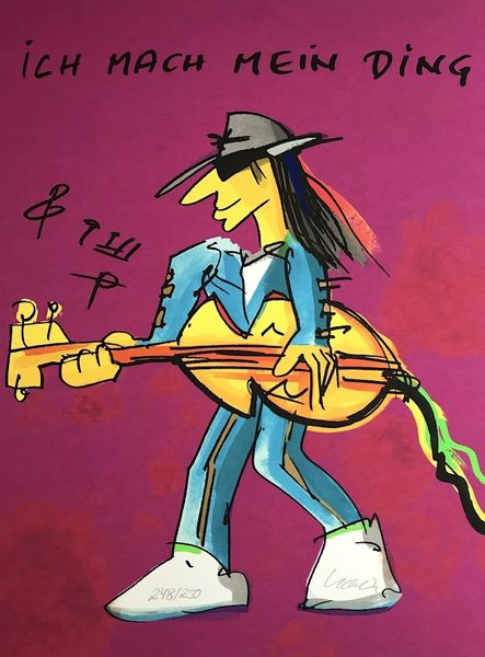 

ich mach mein ding (gitarre) lila home decor handpainted &hd print oil painting on canvas wall art canvas pictures 200223
