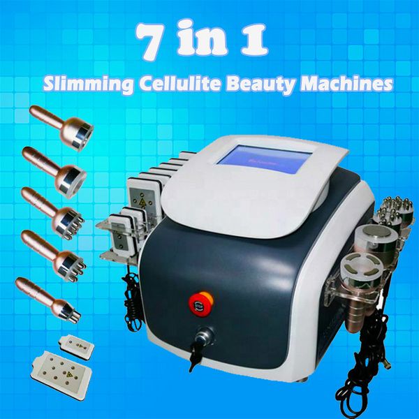 

new arrival 7 in 1 vacuum rf liposuction ultrasonic lipo laser slimming 40k cavitation multipolar biopolar radio frequency face body massage