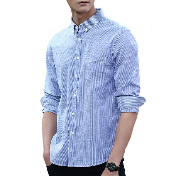 

quality good striepd anti-wrinkle shirts men casual shirt button down long sleeve luxury casual slim fit man camisa masculina, White;black