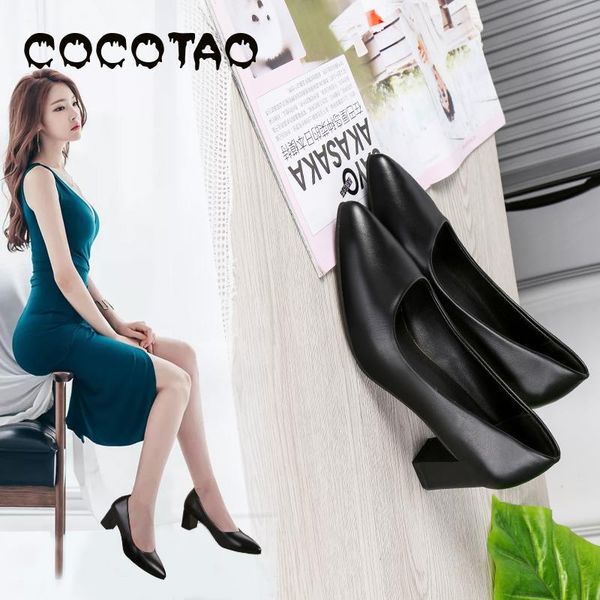 

professional shoes work shoes black dress single women's simple 2019 autumn new thick with wild comfortable fashion