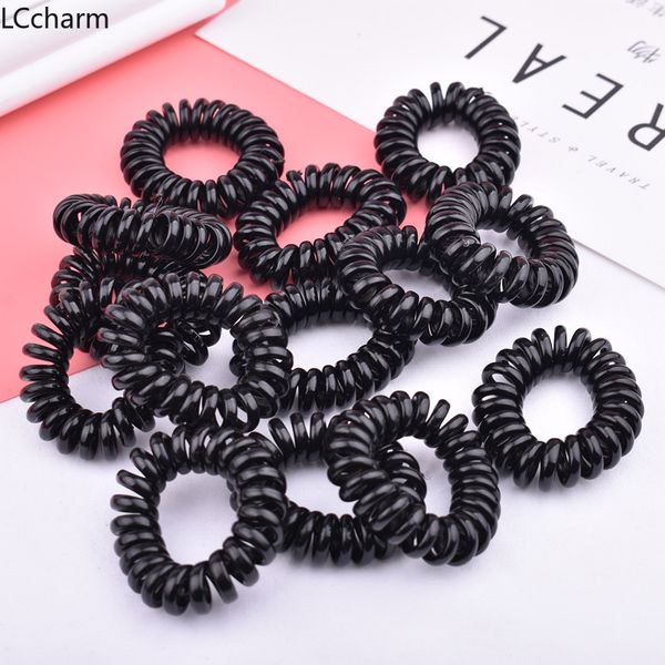 

20pcs black spiral slinky hair head bands elastics bobbles ties scrunchies hair accessories girl women jewelry, Golden;white
