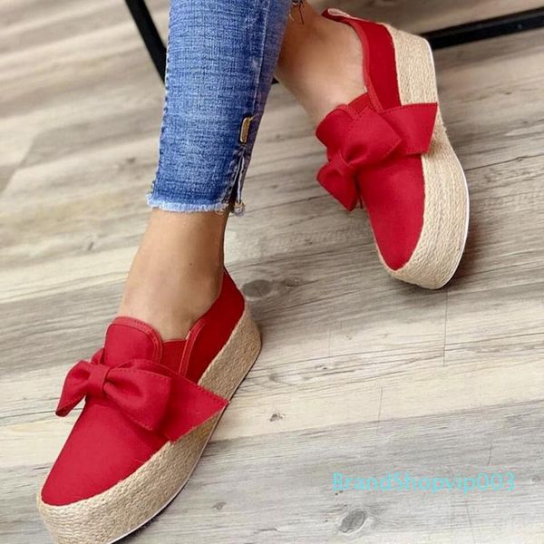 

espadrilles flats women flats thick bottom 2019 new autumn shoes slip on casual ladies canvas bow shoelazy loafers female d05 01, Black