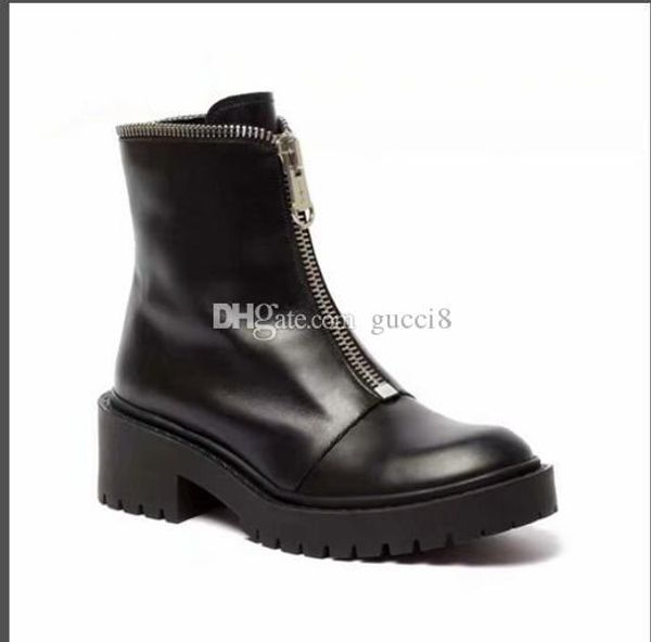 

brand new ken taiga ranger boots for women full grain leather lady combat battle booties shoes zipper, Black