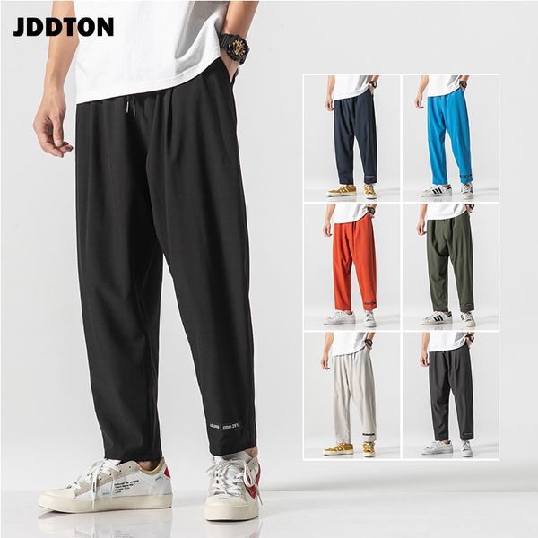 

jddton new men autumn solid trend wide leg solid color pants harajuku casual hiphop fashion loose streetwear male trousers je362, Black