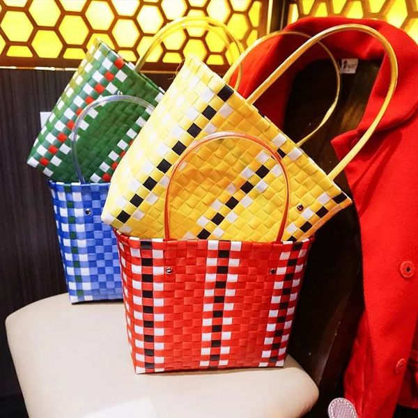 

designer bamboo straw bags for women colorful woven wicker women's handbags rattan ladies totes large capacity summer beach bags