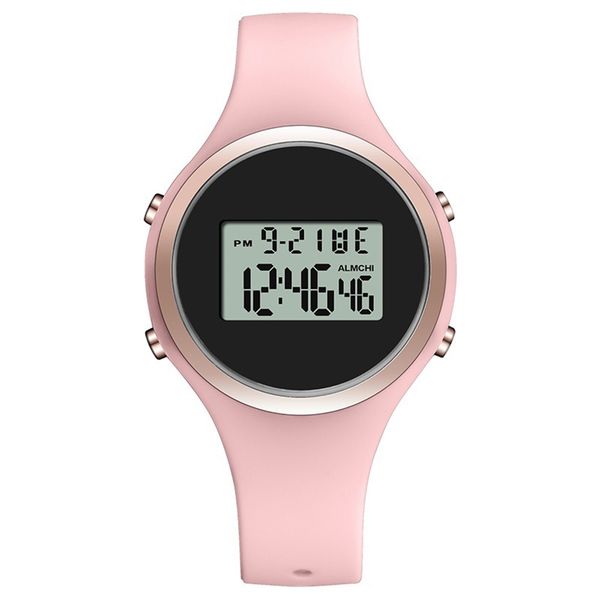 

waterproof gift birthday sports multifunction clear kid watch student led light silicone strap calendar fashion luminous alarm, Blue