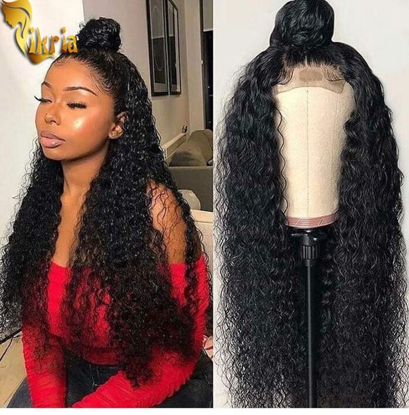 

kinky curly deep wave full lace human hair wig lace frontal wigs 100% unprocessed brazilian malaysian peruvian virgin hair pre plucked hai, Black;brown