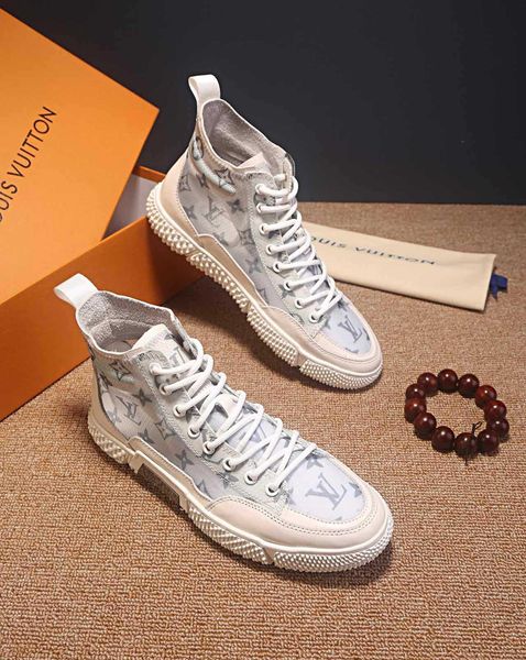 

fast delivery new men's luxury casual sports shoes fashion brand autumn and winter high-men's shoes plaid pattern dbdd, Black