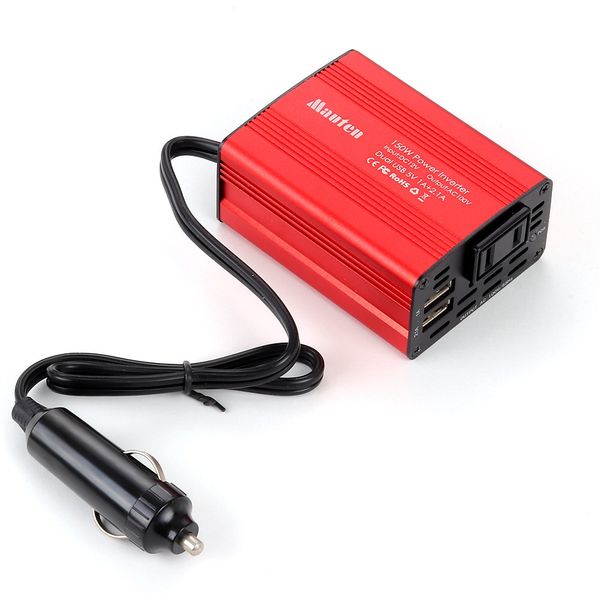

portable auto modified car power inverter dc 12v to ac 220v and ac 110v converter usb charger 150w car power adapter us/eu plug