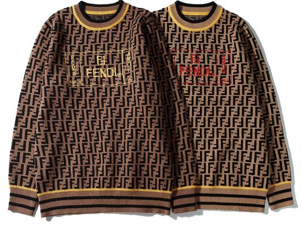 

Men weater pullover men xxl 13 fendi hoodie long leeve weat hirt letter embroidery knitwear winter clothing, White;black
