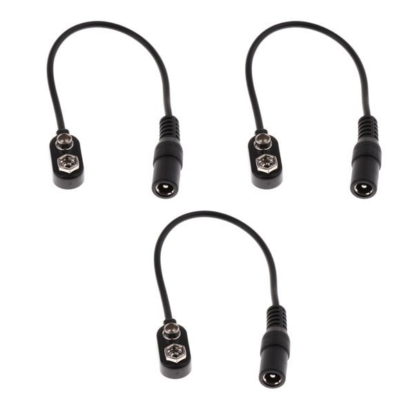 

pack of 3 guitar effect pedal adapter 5.5mm to battery button plug cables