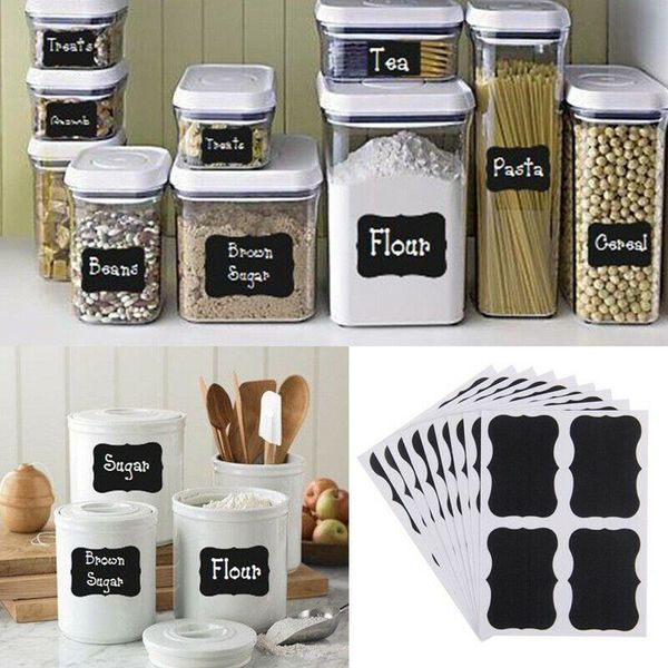 4pcs / set Blackboard Etiqueta Craft Kitchen Jars Organizador Etiquetas quadro Chalk Board Etiqueta Board Black Label CCA11599-A 500set