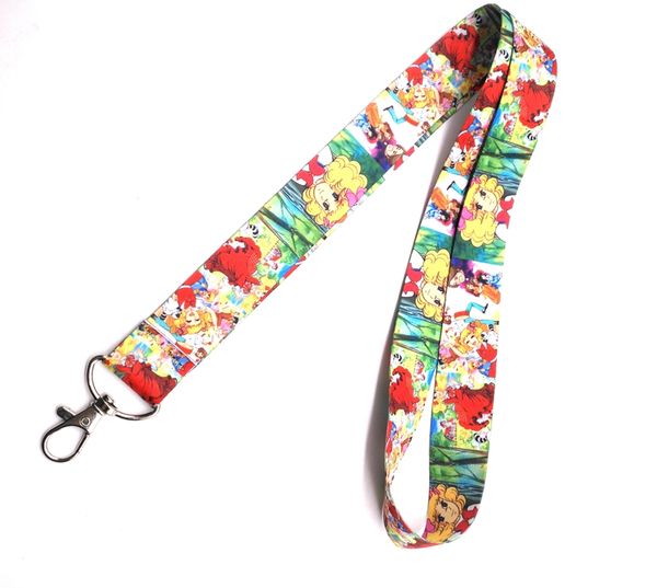 

new cartoon japanese anime neck lanyard keychain mobile phone strap id badge holder rope key chains, Silver