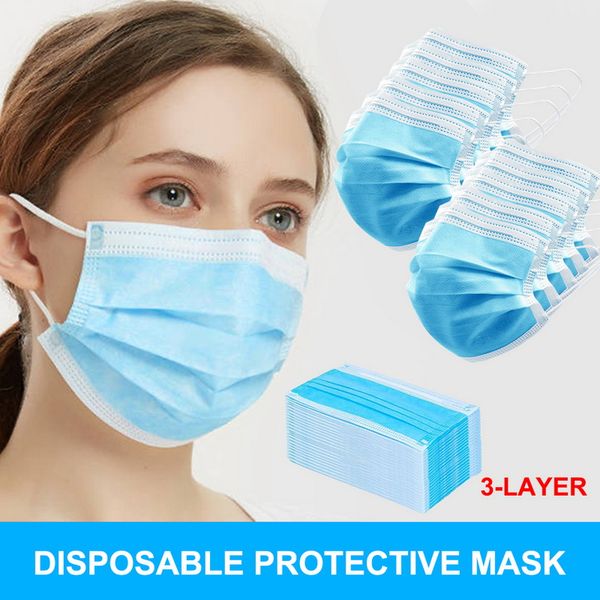 

disposable face mask 3 layers dustproof mask facial protective cover mouth masks safety non-woven fabric prevent anti-dust masks