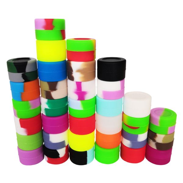 

fda food grade oil slick 3ml matte finish non stick dab bho small wholesale silicone jars dab wax container 26x15mm