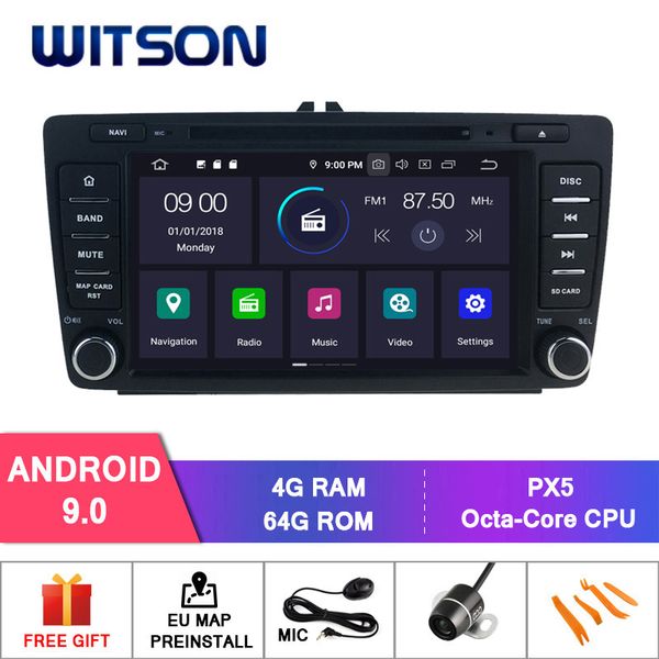 

witson android 9.0 car video player for octavia 2009-2015 8core 4 64rom car dvd