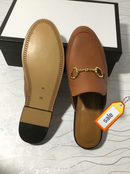 

newprincetown designer women shoes classic slippery metal buckle beach slippers soft lazy slippers, Black