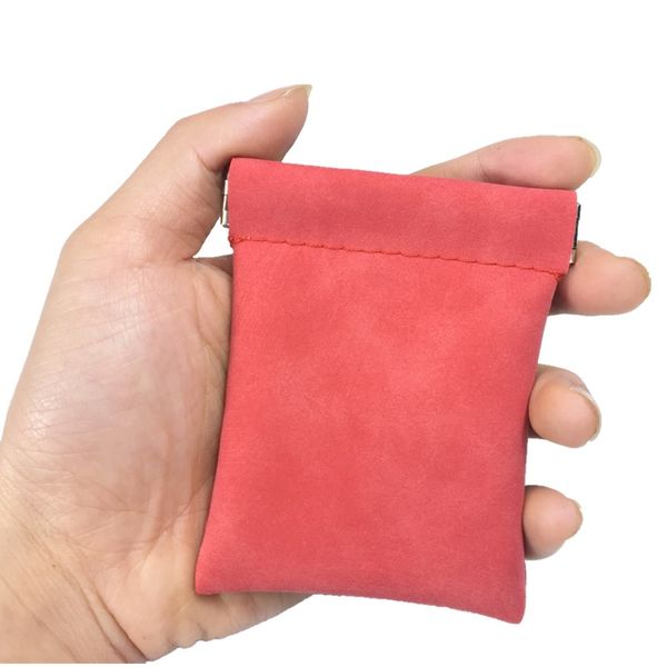 leather squeeze coin pouch