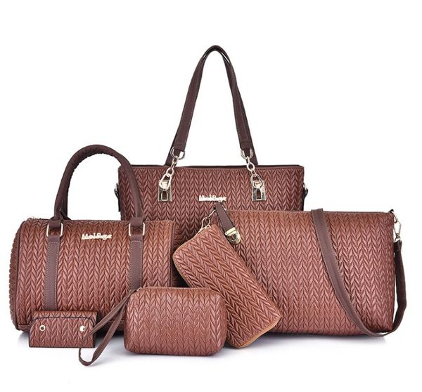 

2020 women's handbag ladies fashion should bags large capacity pu leather messenger bag set new bolsa feminina