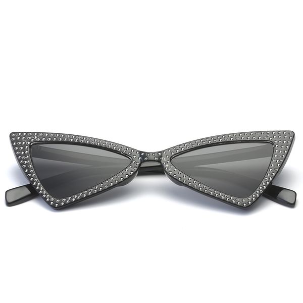 

diamond triangle sunglasses fashion kitten eye sunglasses brand designer men's and women's diamond triangle sunglasses ing, White;black