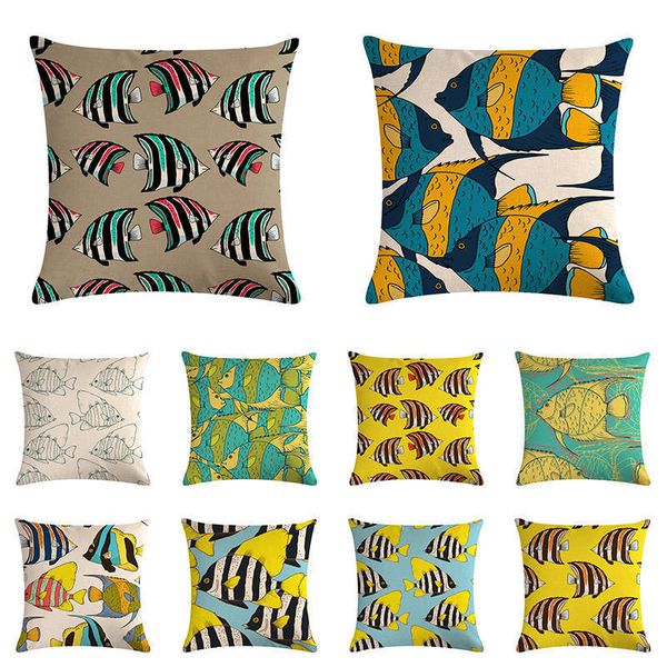 

оптовая свадебный подарок сторона подушки крышки тропические рыбы морской жизни клоунов автомобиль домашний диван декоративные наволочки zy1