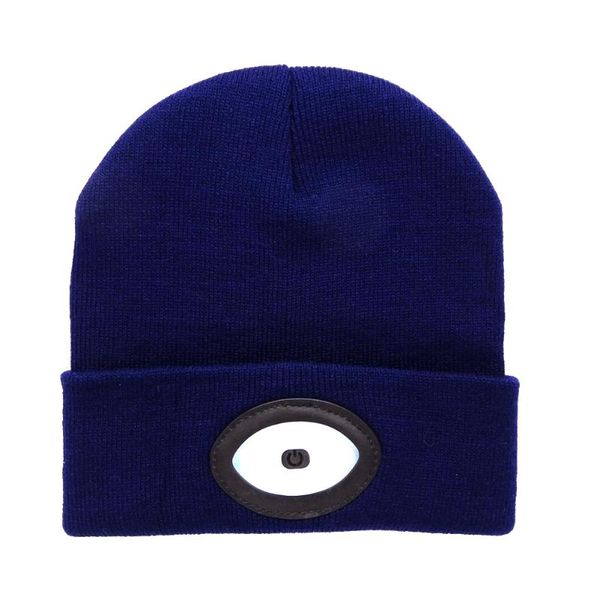 

led light warm running hat outdoor cycling eye knitting hiking beanie cap usb rechargeable