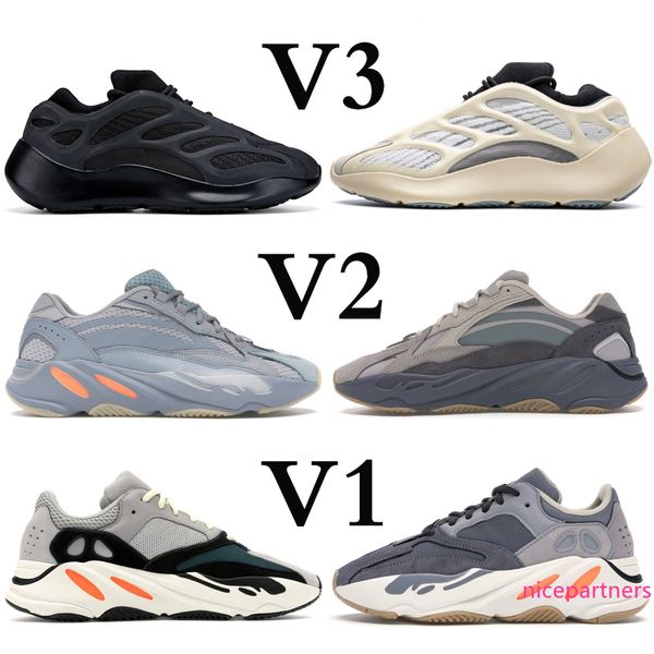 

700 v3 kanye west wave runner azeal glow in the dark alvah светоотражающая дизайнерская обувь магнит сплошной серый инерционный черный анало
