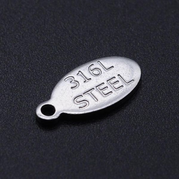 

5pcs/lot 100% stainless steel 316 steel tag diy charm pendant wholesale bracelet making charms never tarnish, Bronze;silver