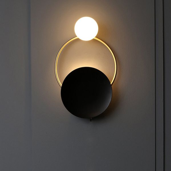 

luxurious wall lamp post-modern wall lights glass round iron indoor lights for bedroom hallway bar cafes