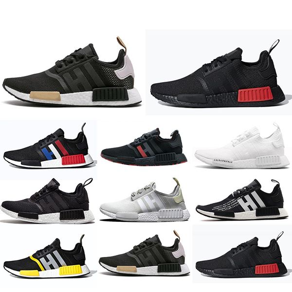 

2019 NMD R1 Running Shoes atmos Bred Trainers Classic Men Women Japan Triple Black white Red Marble Sports Sneakers EUR 36-45