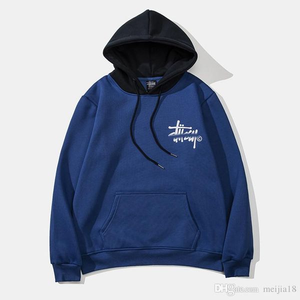 

19ss selling autumn european fashion cool men and women with hooded sweatshirt cotton shirt hit color m~xxl, Black