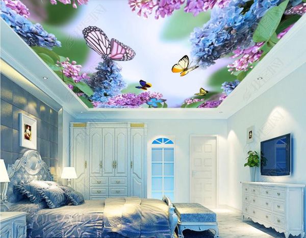 

3d ceiling murals wallpaper custom p non-woven mural 3d wall murals wallpaper for walls elegant wisteria flower butterfly ceiling zenith