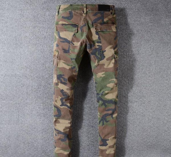 

camo jeans jeans casual fashion pants ripped mens summer hop hip pants new for denim long biker lsjtm, Black