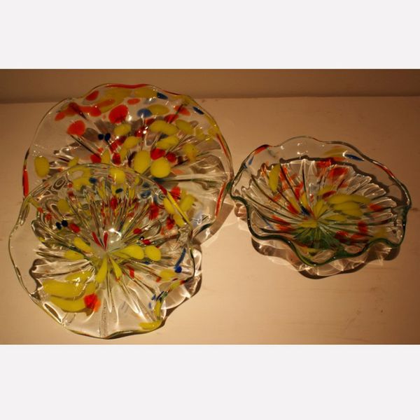 

2020 home restaurant wall plates hand blown glass wall sconce ac110v/220v colorful led light