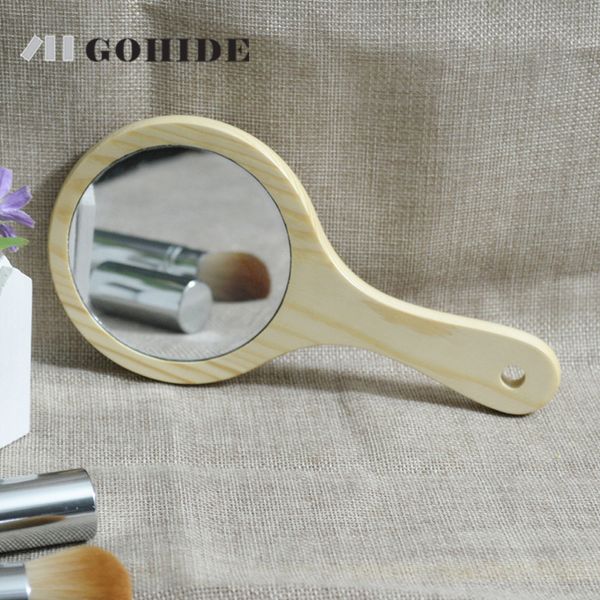 

juh a super quality large wooden mirror with handle simple design wooden mirror beauty makeup tools portable easy using
