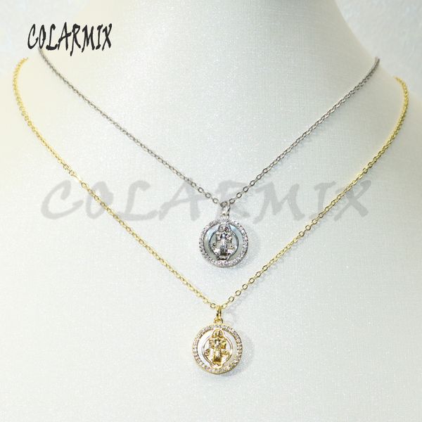 

8 pcs religion jewelry god charm necklace jesus necklace mix colors charm accessories zircon accessories jewlery for women 9575, Silver