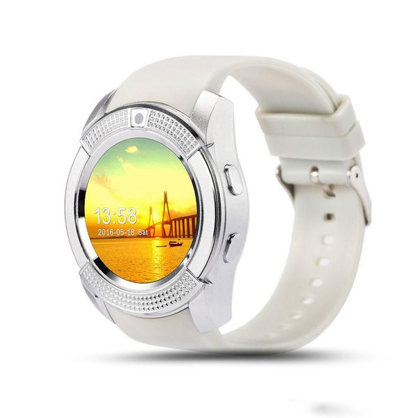 

v8 user manual wrist watch phone with camera sim card slot waterproof smart watch ios v8 smart watch 1.22 inch round screen wristwatches
