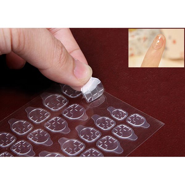 

newly 10sheet/pack transparent double sided adhesive sticker fingernail art false nail tips extension tool cla88, Black